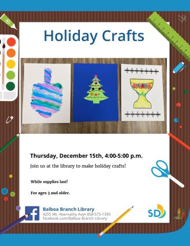 Holiday Crafts Flyer