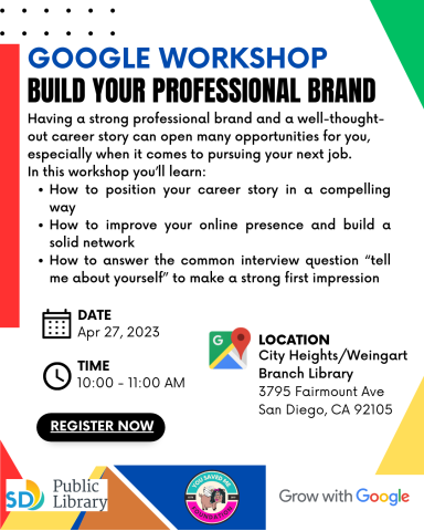 Build Your Professional Brand Google Workshop