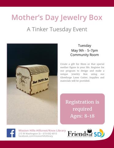 Mother’s Day Jewelry Box: A Tinker Tuesday Event