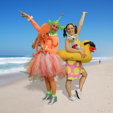 Ruth and Emilia at the beach