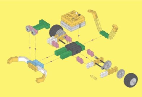 Exploded view of a battle bot.