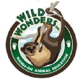 Wild Wonders logo with a lemur hanging from tree.