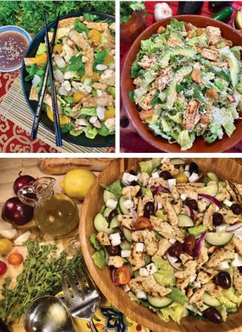 photos of 3 salads