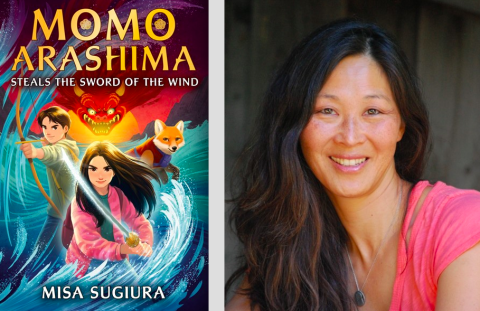Cover image of Momo Arashima Steals the Sword of the Wind and headshot of author