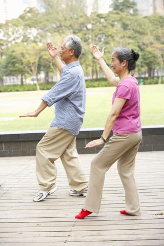 Older Couple Practicing Tai Chi