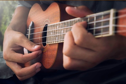 person playing ukulele