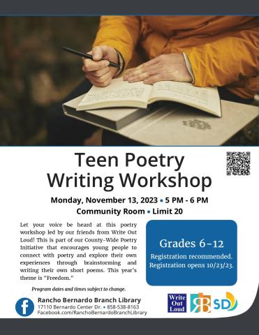 Teen Poetry Writing Workshop