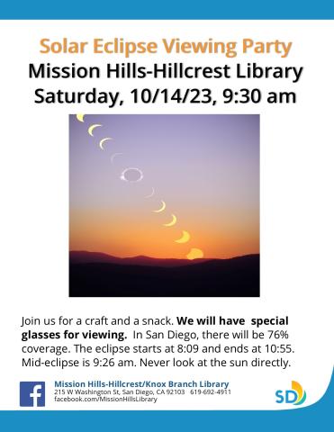 Flyer with details of event and time lapse photo of eclipse
