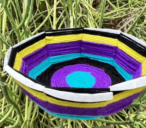 Colorful yarn basket