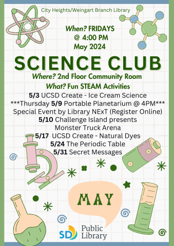 May 2023 Science Club Flyer