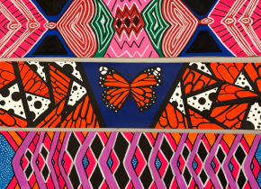 Three friendship bracelet patterns by student artist from San Diego Unified and Tijuana schools.