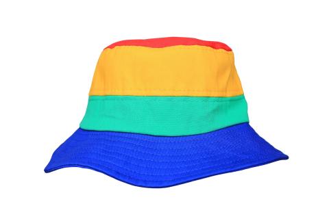Bucket hat in muticolored stripes