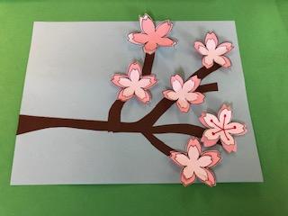 Example of the Cherry Blossom Take Home Craft for AAPI Heritage Month