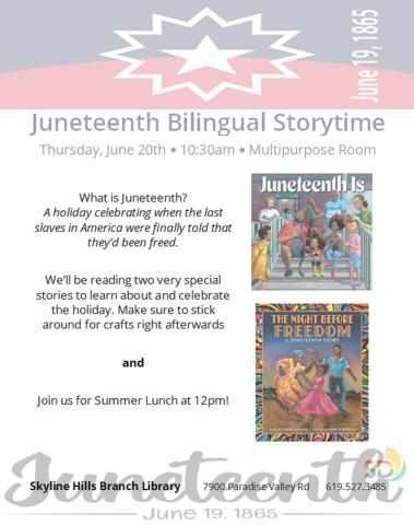 Juneteenth Storytime Flyer