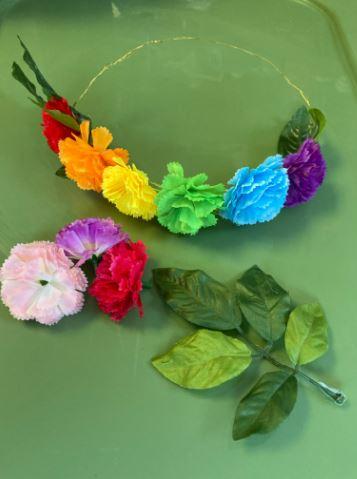 rainbow flower crown
