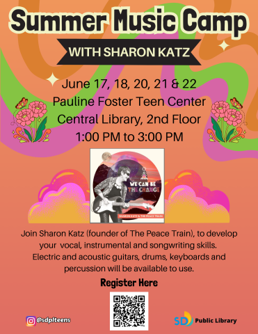 Summer Music Camp with Sharon Katz flyer.
