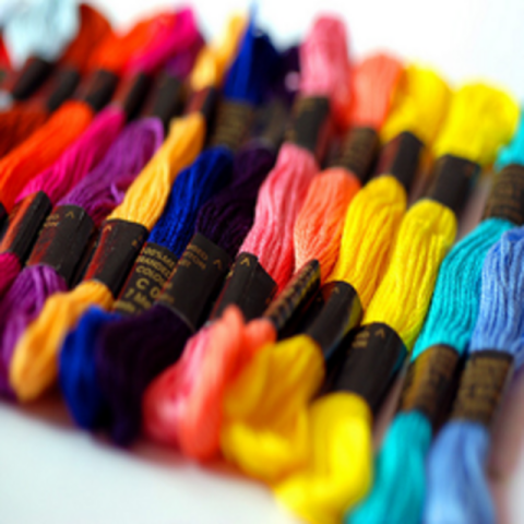 Photo of different colors of embroidery thread