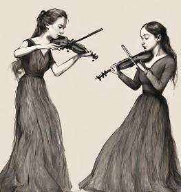 ladies playing violins