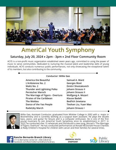 AmeriCal Youth Symphony flyer