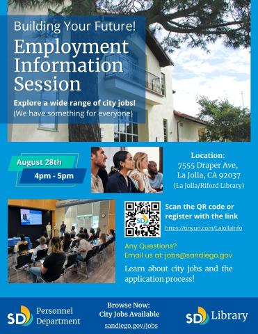 City of San Diego Employment Information Session flyer