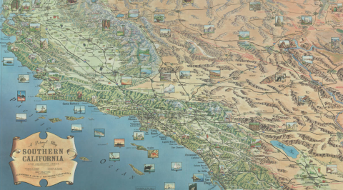 A pictorial map of Southern California