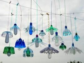 water bottle chandelier