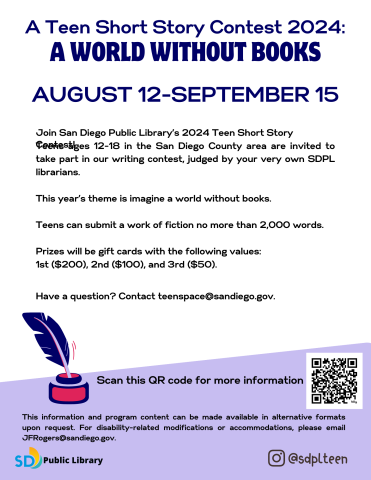 A Teen Short Story Contest flyer.