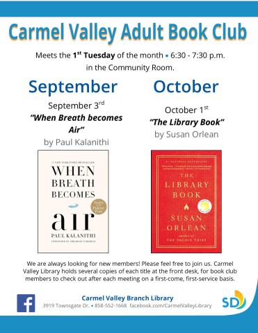 Join us the first Tuesday of the month for our monthly book discussion.