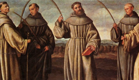 A painting of a group of Franciscans.