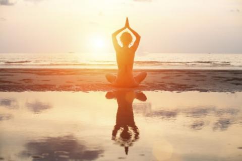 Yoga pose on the beach