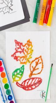 Fall Leaves Salt Painting