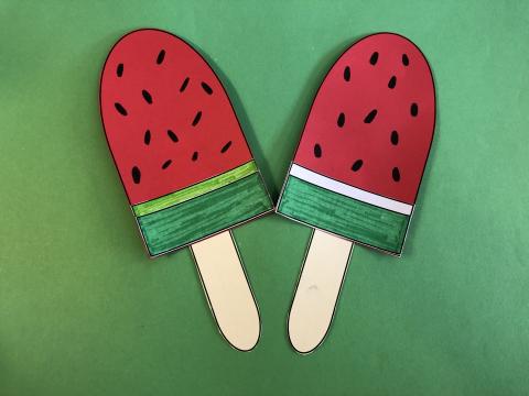 Paper watermelon popsicle take home craft 