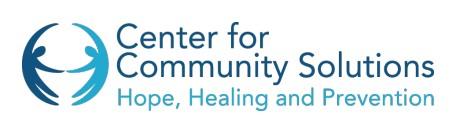 Logo for the Center for Community Solutions, with "Hope, Healing and Prevention"