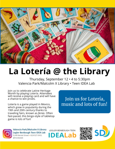 Loteria at the library flyer. 