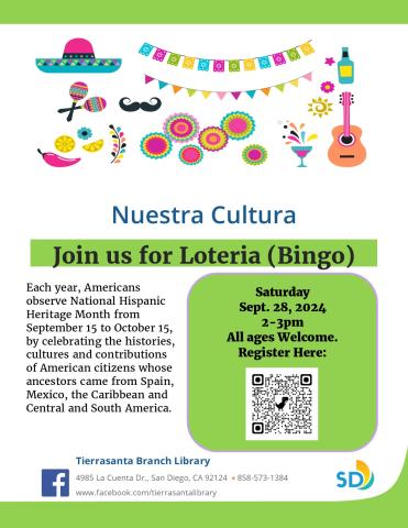 Flyer with cartoon Mexican paraphernalia 