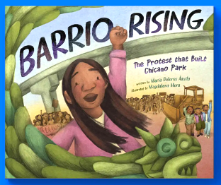 a girl protests in the barrio