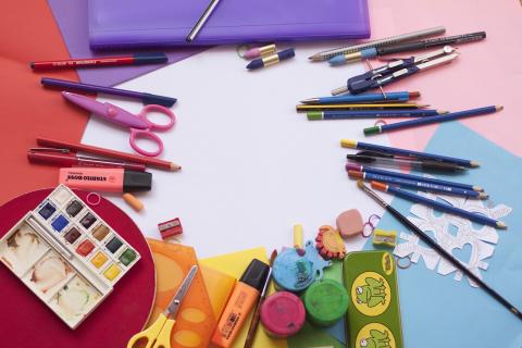 Variety of kids art supplies