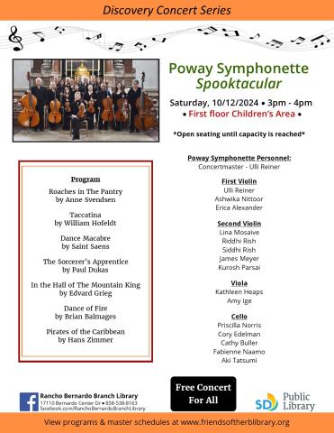 Poway Symphonette program flyer