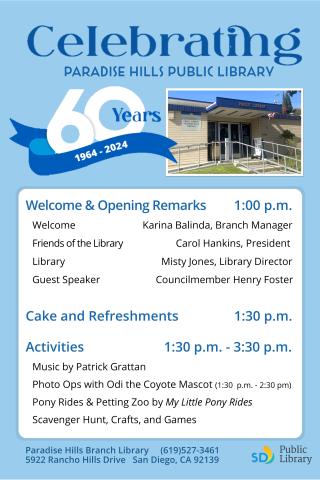 60th anniversary Program flyer 