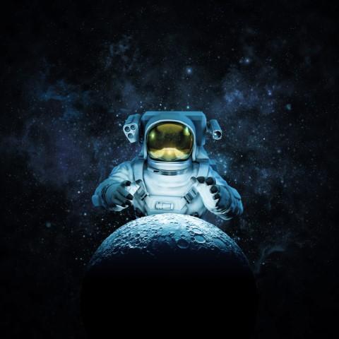 Astronaut and Moon