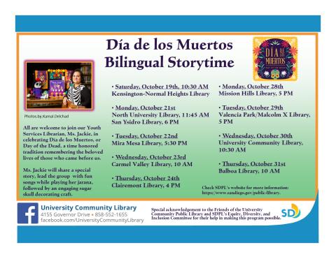 Dia de los Muertos Schedule