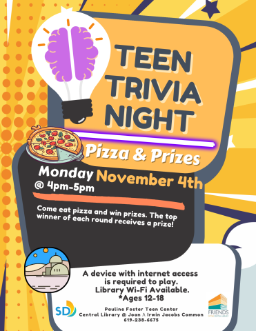 Teen Trivia Night flyer.