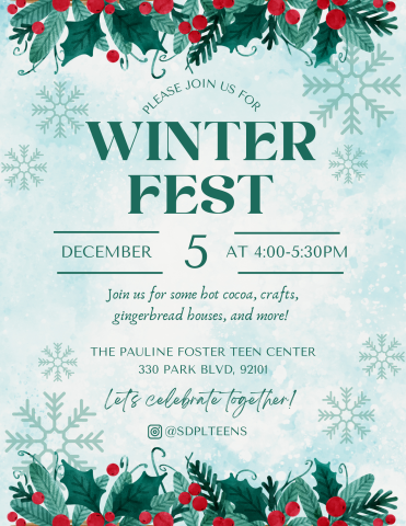 Teen Center Winter Fest flyer.