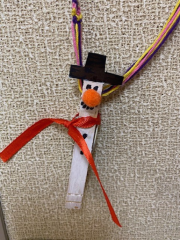 Clothespin Snowman