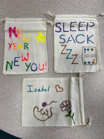 cotton drawstring bags decorated to hold cell phones