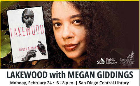 White book cover with red lettering and a black and white image of a woman. Close up of authors face with brown curly hair.