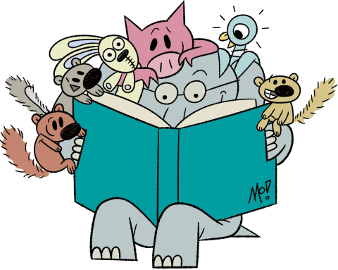 Mo Willems characters reading a book together!