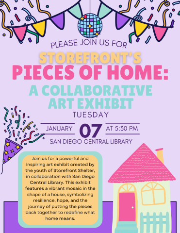 Flyer for Storefront's Pieces of Home: A Collaborative Art Exhibit