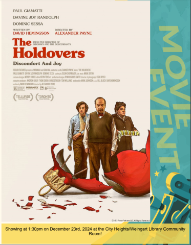 The Holdovers (Movie Poster) Starting at 1:30pm.