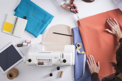 Sewing tools & materials.